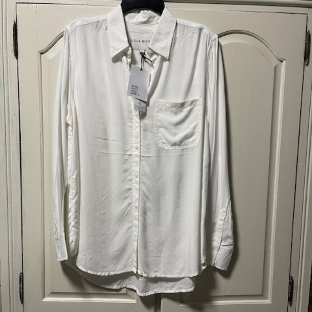 Lola River Button down Shirt  White Size L NWT